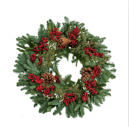 Berry Christmas Wreath - 24 Inch - LandscapeDirect
